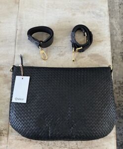 Quince Italian Leather Convertible Crescent Handwoven Shoulder Bag Retail: $129