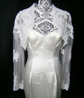Wedding Dress Bridal Accessory 10 Becca Shrug Jacket White Tulle Lace Beads NWT