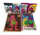 Lot of Barney the Dinosaur VHS Movies Christmas DVDs Wooden Puzzle Sticker Book