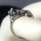 RETIRED Signed Vintage JAMES AVERY Size 3  CAT RING  5G  STERLING SILVER