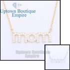925 Sterling Silver Mother’s Day Gift Mom CZ Pendant Necklace *011