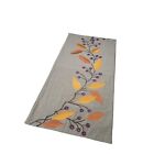 Crate and Barrel Amber Embroidered Table Runner Leaves & Berries  14 x 60