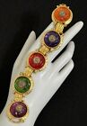 EARLY GORGEOUS MULTICOLOR  RESIN CABOCHON ROBERT ROSE BRACELET