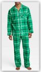 Mens GREEN Plaid Cotton Flannel Pajama Sets M L XXL - Wondershop No pockets