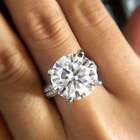 5Ct Round Cut Moissanite Ring Solitaire Engagement Ring Solid 14K White Gold
