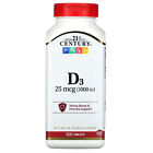 21st Century Vitamin D3 High Potency 1000 IU 500 Tablets Gluten-Free