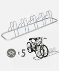 Adjustable Storage Stand For Bicycle Parking Space 5Bike Floor Rack Silver Steel