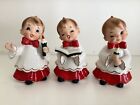 Adorable Vintage Set of 3 Josef Originals Christmas Choir Carolers Figures Japan