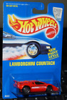 Hot Wheels LAMBORGHINI COUNTACH - Blue Card #232 - Red, CHROME Ultrahot Wheels