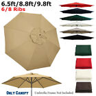 Patio Umbrella Canopy Replacement Top Cover ONLY Fit 6.5/8.8/9.8ft 6 Rib 8 Rib