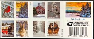 United States 2020 Winter Scenes Postage Booklet Stamps of 20 MNH