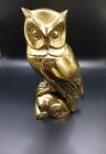 Vintage Seiden International Solid Brass Owl Statue 7