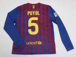 fc barcelona jersey 2011 2012 shirt puyol home long sleeve la liga style