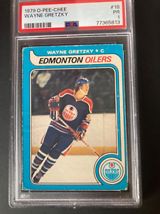 1979 OPC #18 Wayne Gretzky ROOKIE RC Edmonton Oilers PSA 1,  GOAT,  fresh grade