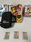 Nintendo Game Boy Color Pokemon Edition Handheld System-Yellow With Figure/cards