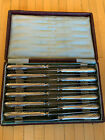 LOUIS RAVINET & CHARLES DENFERT BOXED SET OF FRENCH SILVER PLATE KNIVES SIGNED