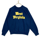 Vintage West Virginia Sweatshirt Crewneck Size Medium Made In Usa Blue 80s