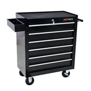 6 Drawers Rolling Tool Cart Chest Tool Garage Storage Cabinet Tool Box w/ Wheels