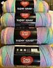 Red Heart Super Saver Baby Rainbow Stripe 4 Pack, 5 oz Skeins; 10 Pks Available