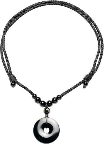 Obsidian Peace Buckle Pendant Necklace Reiki Crystals Wealth Amulet Meditation