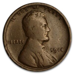 1914 P - Lincoln Wheat Penny - G/VG