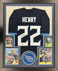 Derrick Henry Signed & Framed Navy Titans XL Jersey Auto Beckett COA 34”x43”