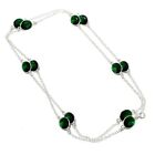 Brazil Green Chrome Diopside Gemstone 925 Silver Ethnic Jewelry Necklace 36