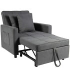 Sofa Bed Chair 3-in-1 Convertible Chair Lounger Sleeper Chair Single Recliner