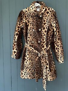 VENUS Leopard Trench Style Belted Coat Womens size Large