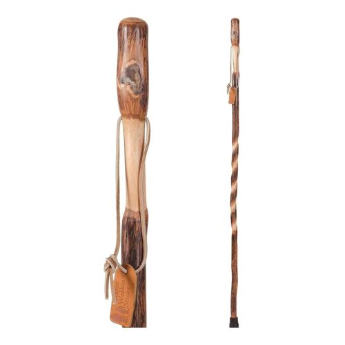 Brazos Twisted Hickory Wood Walking Stick 58 Inch Height