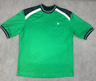 VINTAGE Kik Wear Shirt Mens Medium Green Crew Shiny Rave Skater 90s USA Made