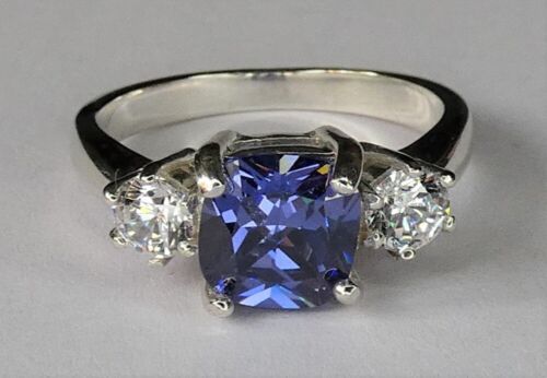 Natural Diamond 0.50 Carat Solid 14k White Gold Women Engagement Ring Tanzanite