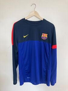 Nike Dri-Fit FC Barcelona Long Sleeve Jersey Warmup Shirt (Large)