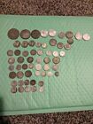 large lot of foreign silver coins, 6.5 ounces, 56 coins, vintage, 1800s, 1900s