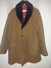 Vintage Sherpa Car Coat Jacket Tan 42/44 Roos Atkins Mod Skinhead Shawl Collar