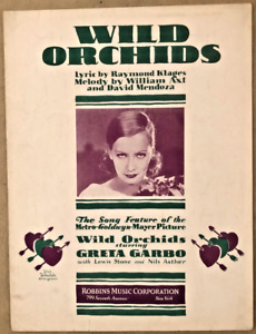 New Listing1929 SILENT FILM STAR sheet music GRETA GARBO Wild Orchids MGM