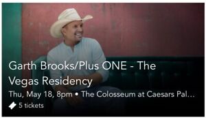 Garth Brooks Live In Las Vegas May 18 2023- 5 Seats, Section 106 Row S 603-607 