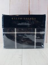 Ralph Lauren Equestrian Windowpane Navy Blue/Cream King Duvet Cover $570 ~ NEW