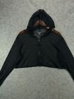 Wild Fable Fishnet Top Shirt Womens Large Black 3/4 Zip Hooded Long Sleeve 1