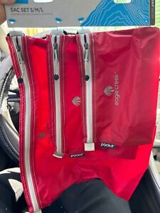 New ListingNew Eagle Creek Pack it Travel Sac Zip Bag Medium 3 Bottle Set Combo Red