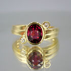 Natural Rhodolite 1.88ct set in silver ring 925 Gold Plated # ring size 7