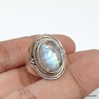 Natural Rainbow Moonstone 925 Solid Sterling Silver Ring, All Size Available