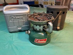 New ListingColeman Stove Model 502 Dated January 1970 w/Heat Drum and Case!