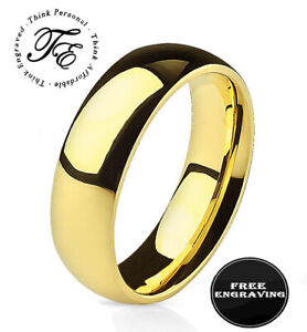Custom Engraved Men's Gold Promise Ring - Personalized Promise Ring