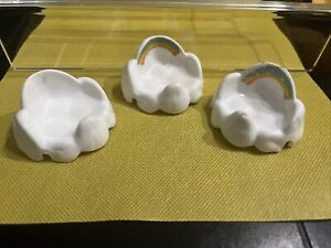 Vtg ‘83 Care Bear Care-A-Lot Play Set Replacement Parts Lot of 3 - Cloud Chairs