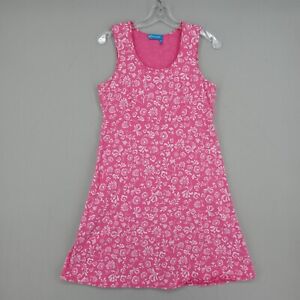 Fresh Produce Womens Tank Dress Pink Floral Sleeveless Scoop Neck 100% Cotton