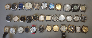 21.  LOT OF 35 MENS QUARTZ WATCHES  UNTESTED  AS IS  NO RESERVE! NO STRAPS