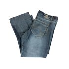 Vintage Old Skool Jeans Mens 40X30 Denim Baggy Distressed Shine Wide Leg