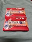 Lot of 2 TDK Metal IEC1 4 D60, 60 Minute Blank Audio Cassette Tapes New Sealed