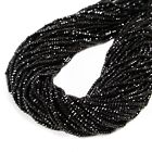 Natural Black Tourmaline Faceted Rondelle Beads 2x3mm 3x4mm 15.5